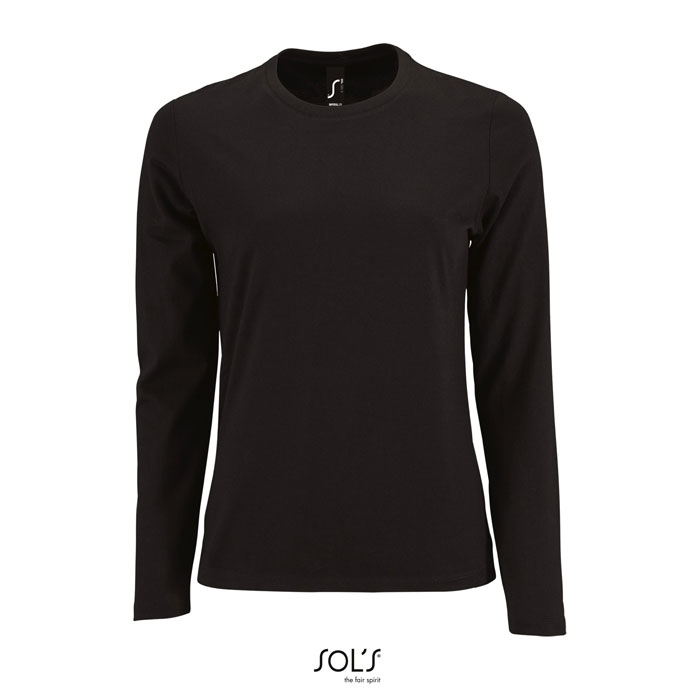 Tee-shirt publicitaire manches longues Femme 190g noir profond